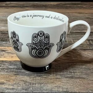Cooksmart Coffee/Tea Cup England Fine China Words Inside Cup 4” High Cute!